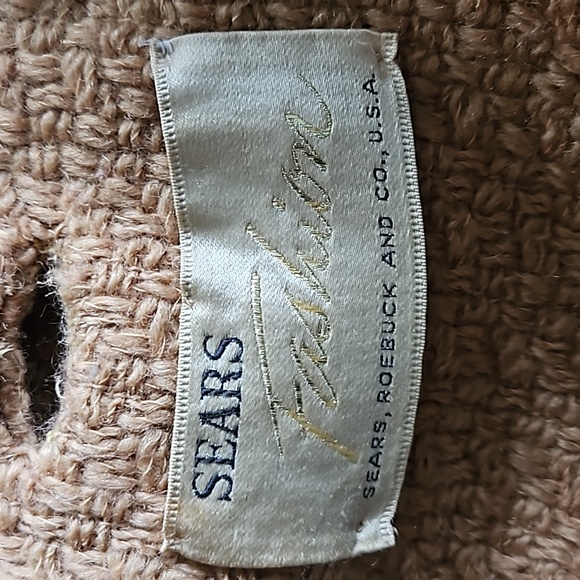 Vintage camel neutral tan brown 3/4 sleeve button coat SEARS medium - Picture 9 of 10